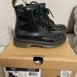 Dr. Martens Kids Black Patent Leather Boots